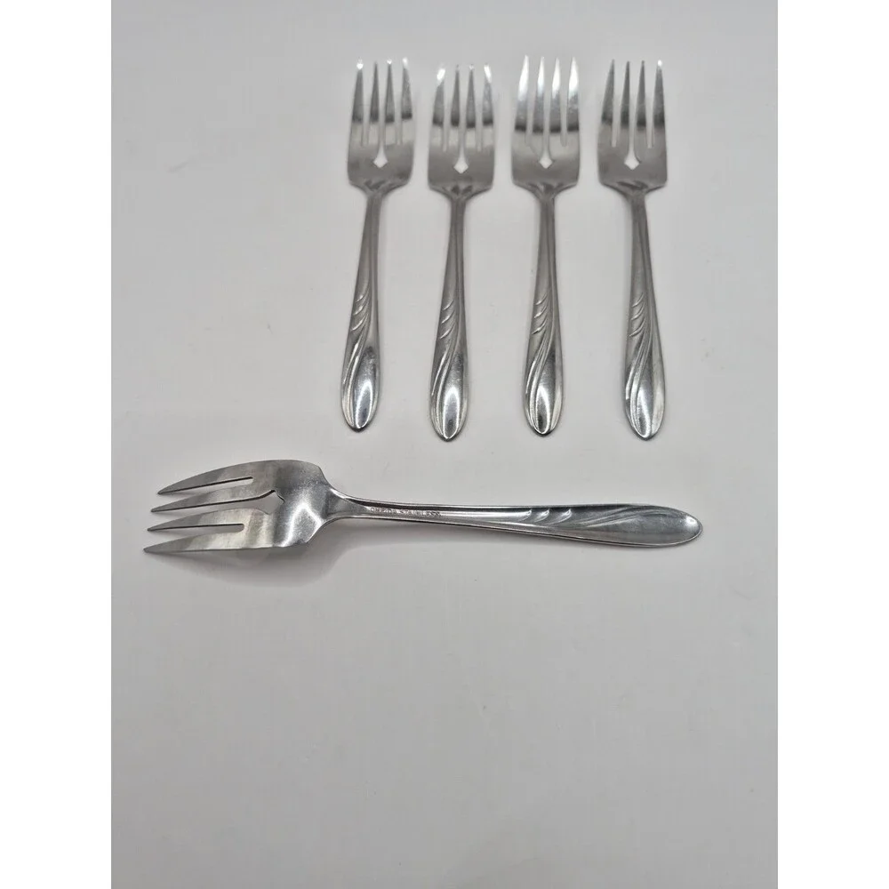 Oneida Stainless Steel Swirl Swish Goddess Salad Fork, 6 1/4
